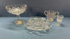 4 Thistle Patterned Glass Pieces -See Notes