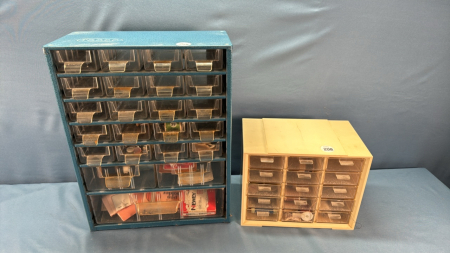 2 Multi Drawer Cabinets & Assorted Sewing Notions