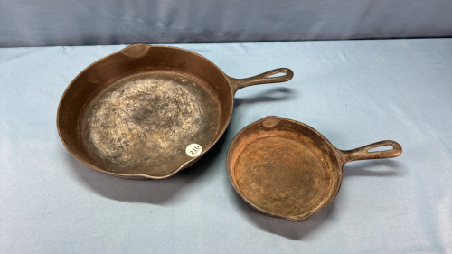 2 Cast Iron Frying Pans -See Notes