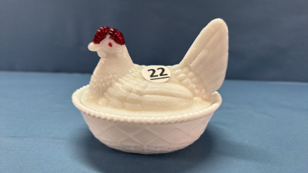 Milk Glass Westmoreland Hen on the Nest