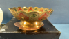 2 Chokin 24k Gold Trimmed Plates & Brass Bowl - 6