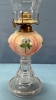 Coal Oil Lamp with Frosted Floral Font - 3