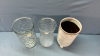 3 -10in Vases -2 Glass and 1 Pottery - 2