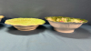 3 -10in Wide Serving Bowls & 2 Glass Candle Sticks - 3