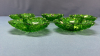 5 Green Glass Shamrock Shaped Snack Dishes - 3