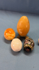 5 Assorted Decorative Eggs on Metal Tray - 4