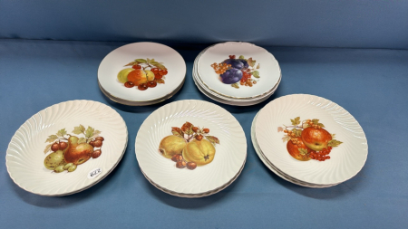 13 -8in Fruit Motif Plates -See Notes