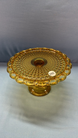 Amber Glass Cake Stand