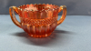 Carnival Glass 5in Fluted Bowl & Open Sugar Bowl - 7