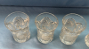 6 -4in Pinwheel Style Glass Tumblers & Glass Vase - 7