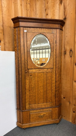 Breakdown Corner Wardrobe with Beveled Mirror & Drawer