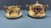 Hand Painted Violet Pattern Cream & Sugar Set - 2