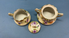 Hand Painted Violet Pattern Cream & Sugar Set - 3