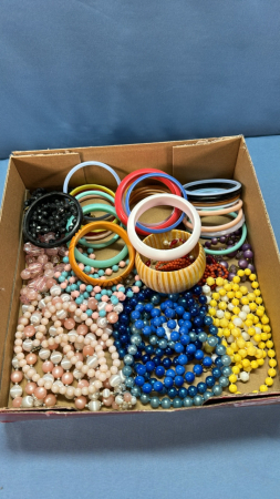 Quantity of Beads and Plastic Bracelets