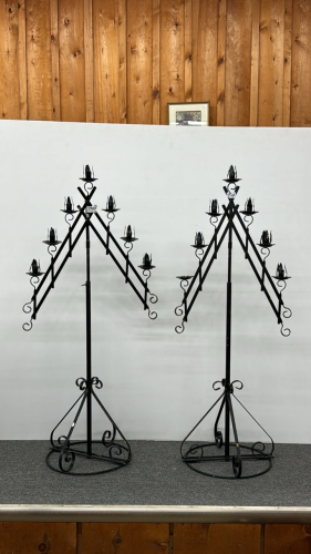 Pair of Metal Candelabra