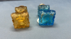 Blue & Amber Glass 4in High Salt & Pepper Shakers - 5