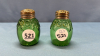 Green Glass 3in High Salt & Pepper Shakers - 2