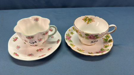 2 Shelley Tea Cups & Saucers