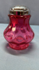 Cranberry Glass Thumbprint Sugar Shaker - 4