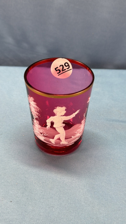 Mary Gregory Cranberry Glass Tumbler