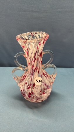 End of Day Glass Vase with Handles