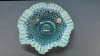 Opalescent & Blue Glass Fluted Bowl - 4