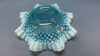 Opalescent & Blue Glass Fluted Bowl - 5