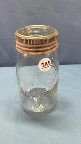 1 Qt. Clear Beaver Jar with Original Lid