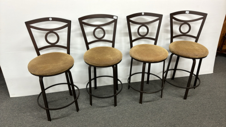 4 Metal Upholstered Bar Height Stools