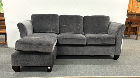 Grey 3-Seater Sofa with Right or Left Side Chaise