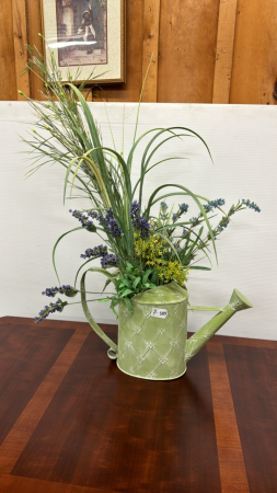 Tin Sprinkling Can with Bouquet