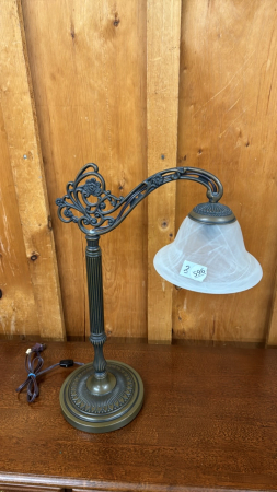 Metal Based Table Lamp with Frosted Globe