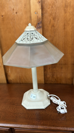 Metal Based Table Lamp with Frosted Globe