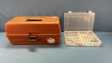 Plastic Tackle Box with Contents