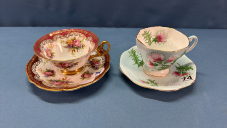 2 Foley Tea Cups and Saucers