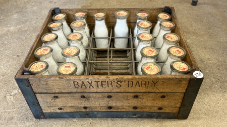 Baxter's Dairy Milk Crate with 22 Half Pint Bottles