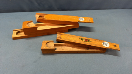 2 Wooden Pencil Boxes - 9in Long