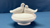 Milk Glass Doves Covered Dish - 6