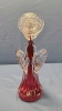 Rossi Glass Cranberry Glass Vase and Angel - 4