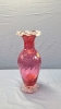 Rossi Glass Cranberry Glass Vase and Angel - 7