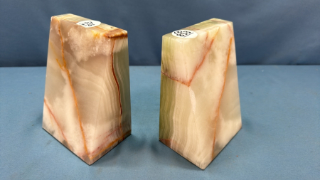 Pair of Marble Book Ends - 4in Wide x 6in High