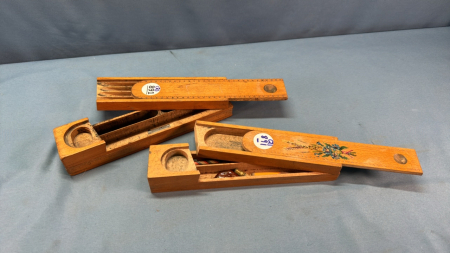 2 Wooden Pencil Boxes - 9in Long