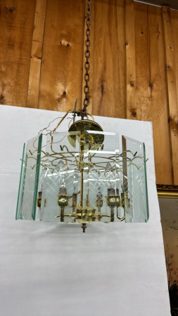 Brass & Glass 6 Bulb Ceiling Fixture