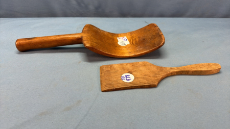 2 Wooden Butter Making Tools