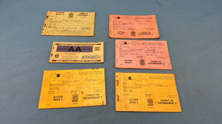 6 War Time Ration Books