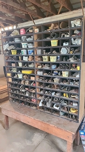 Large parts cabinet and contents