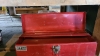 Red metal toolbox with tray - 2