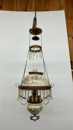 Hanging Coal Oil Lamp with Matching Shade & Font