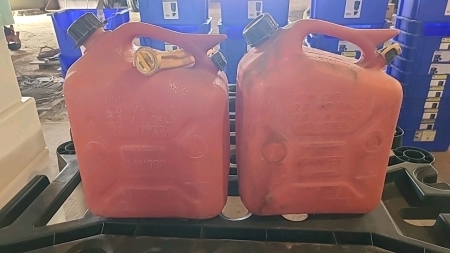 2- Red jerry cans