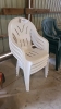 Seven poly stacking patio chairs - 2